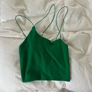 Zara Green Asymmetrical Crop